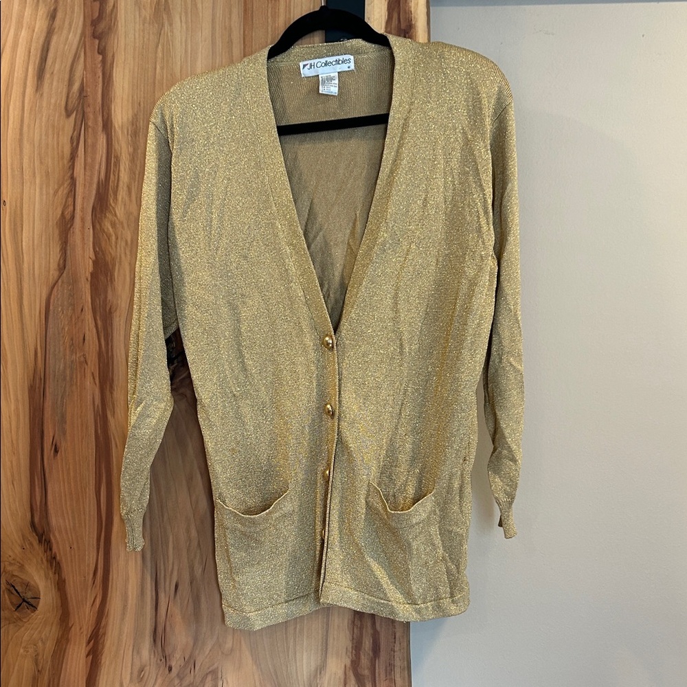 JH Collectibles Gold Button-Up Cardigan